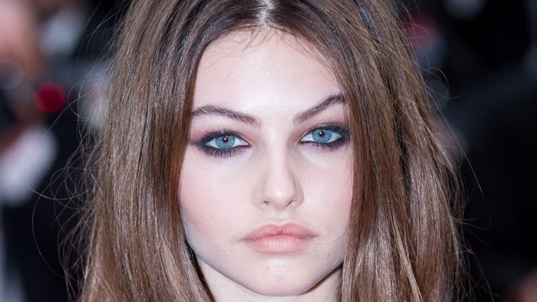 Closeup of Thylane Blondeau wearing smoky eyeliner