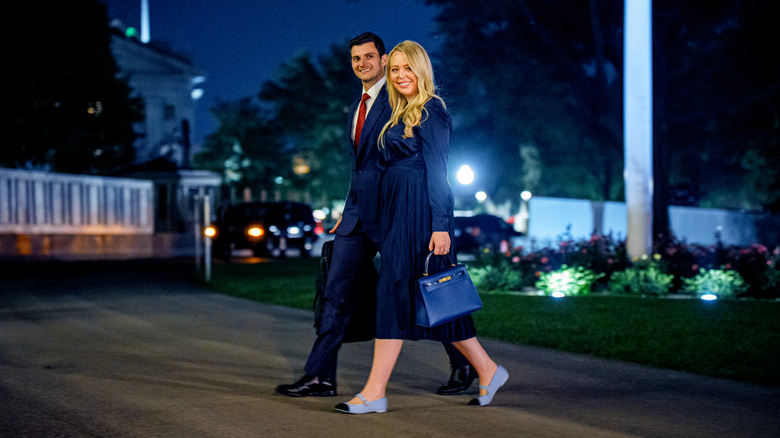 Michael Boulos and Tiffany Trump walking through Washington DC