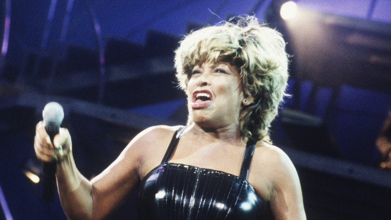 Tina Turner performing on stage