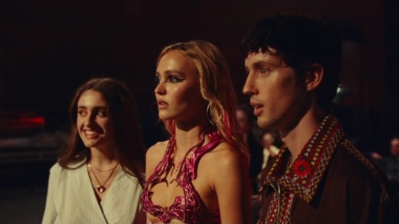 Rachel Sennott, Lily-Rose Depp, and Troye Sivan in The Idol