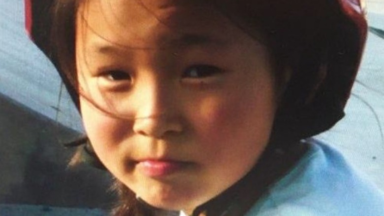 Young Chloe Kim wearing helmut