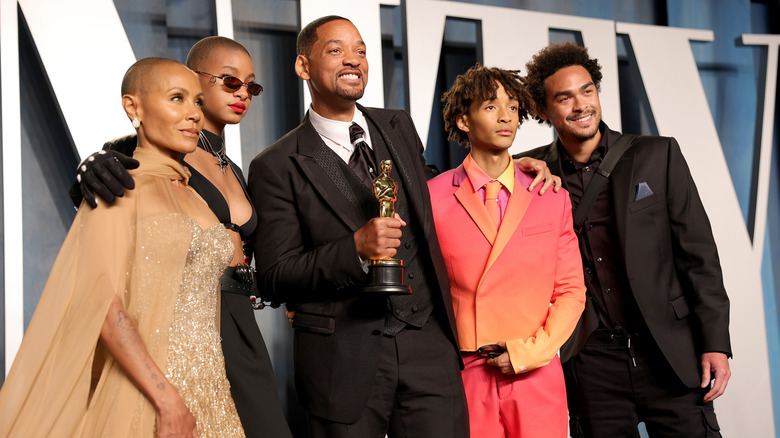 The Smith family at the Vanity Fair party