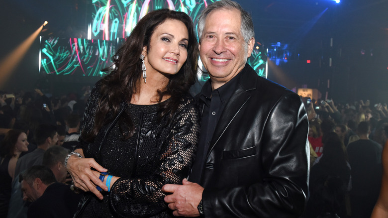 Lynda Carter and Robert A. Altman at the "Fallout 4" launch event in 2015