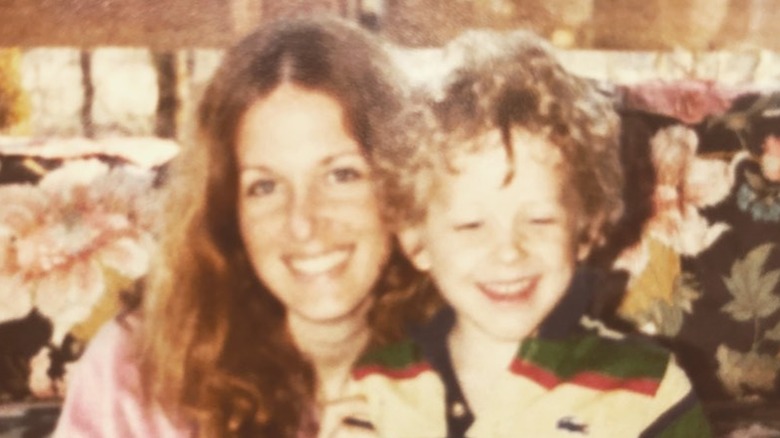 A young Cole Hauser with his mother, Cass Warner