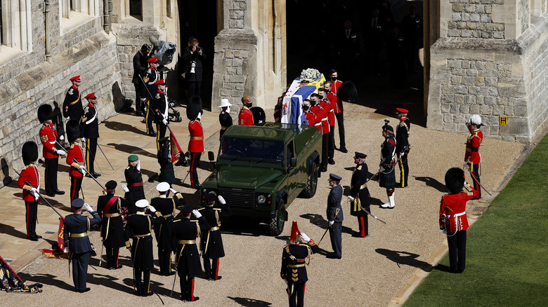 Arial shot Prince Philip's funeral