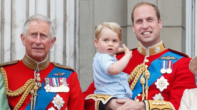 King Charles III; Prince George of Wales; and William, Prince of Wales