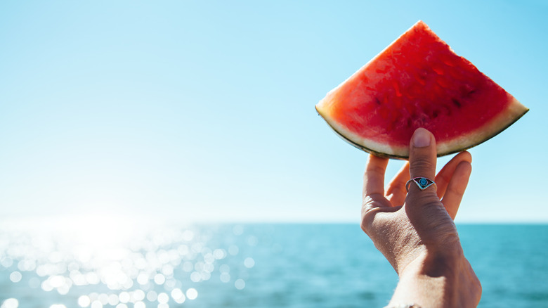 Watermelon by water for summer