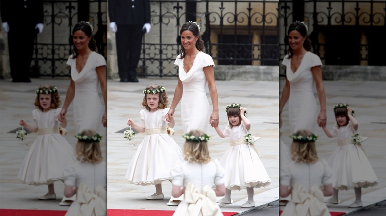 Pippa Middleton and young bridesmaids at Kate Middleton's wedding