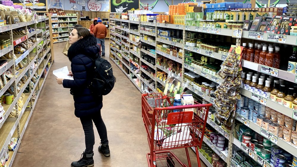 woman shopping inside Trader Joe's