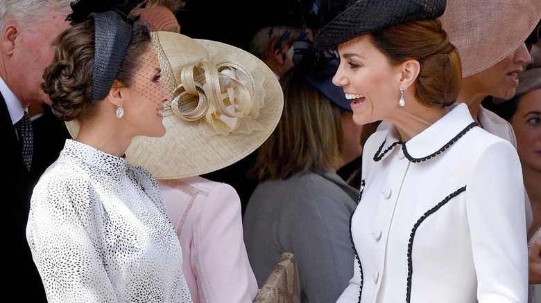 Queen Letizia & Princess Catherine talking