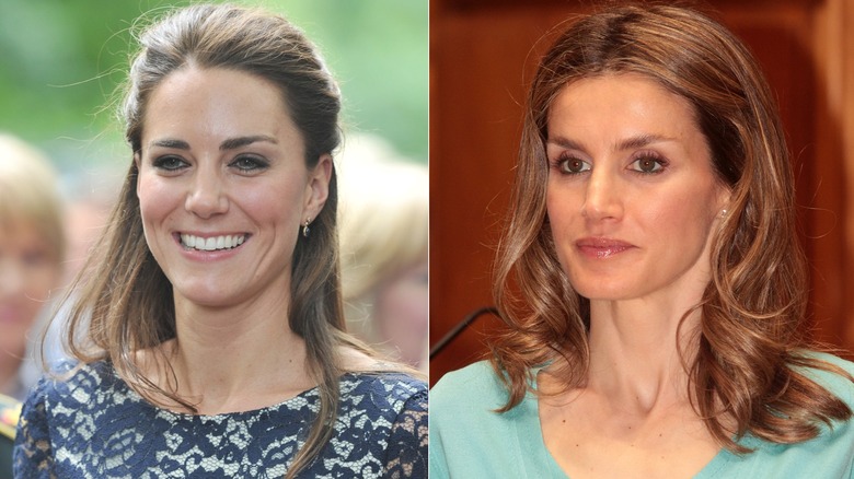 Split pic of Princess Catherine & Queen Letizia