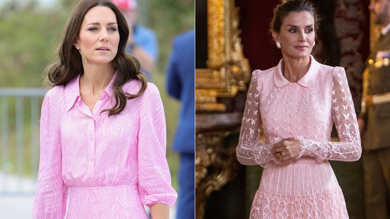 Split image of Princess Catherine and Queen Letizia