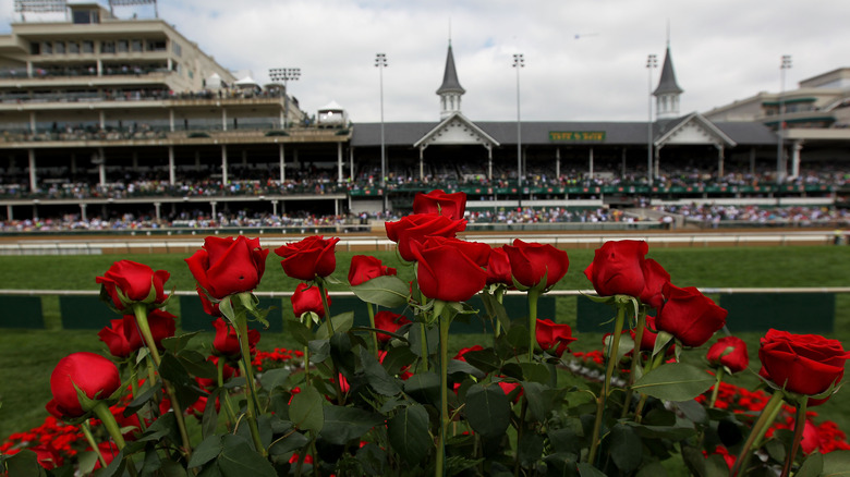 Churchill Downs with roses