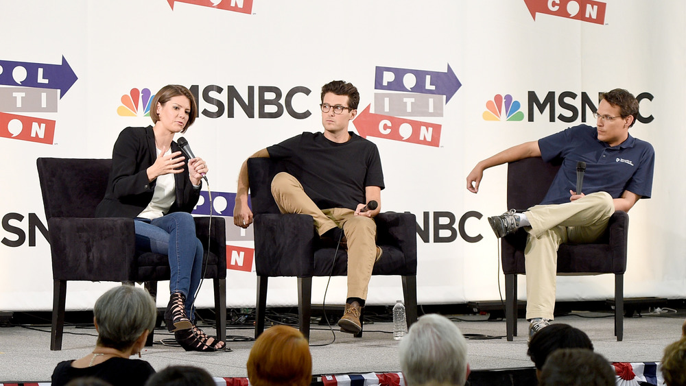 Steve Kornacki in khaki (right)