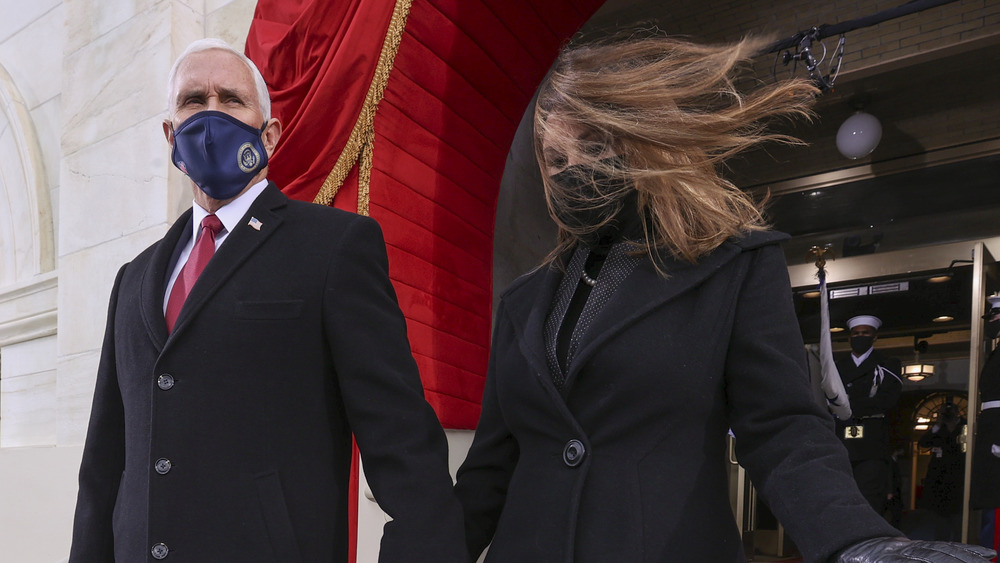 Mike and Karen Pence at Biden inauguration 