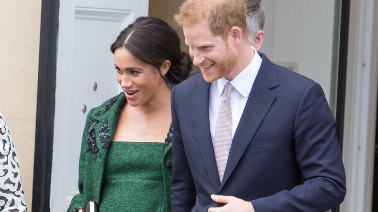 Meghan and Harry walk together