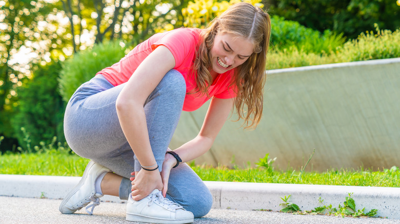 Woman with a Charley horse