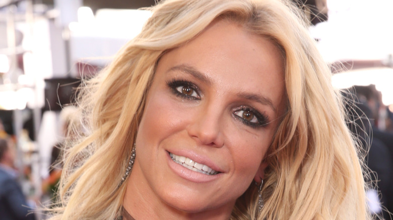 Britney Spears smiles on the red carpet.