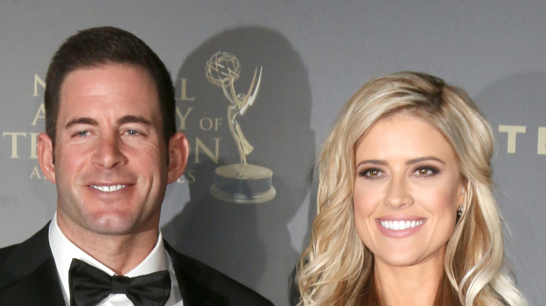 Tarek El Moussa and Christina Haack pose on the red carpet together