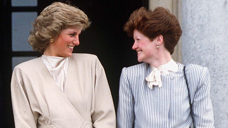 Princess Diana sharing a laugh with her sister, Lady Sarah McCorquodale