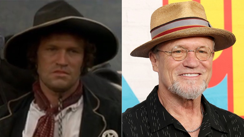 Split image of Michael Rooker in "Tombstone" (left) and Michael Rooker in 2026 (right).