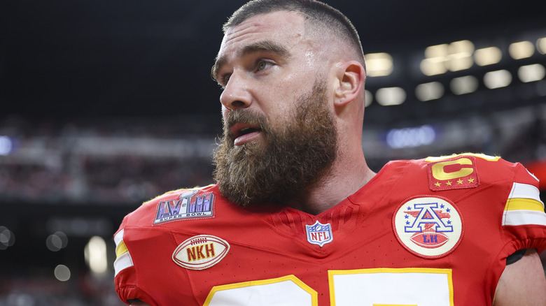 Travis Kelce in the 2024 Super Bowl