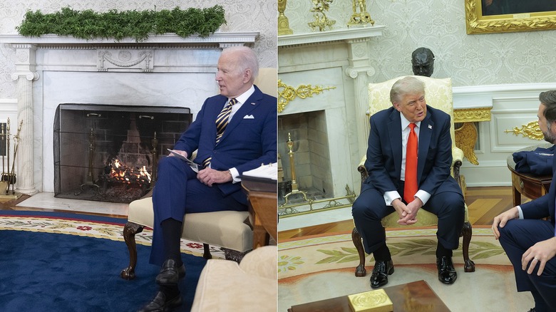 Biden blue rug/Trump beige rug