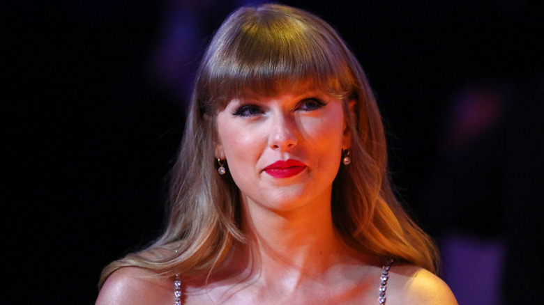 Taylor Swift appearing at the 2021 BRIT Awards