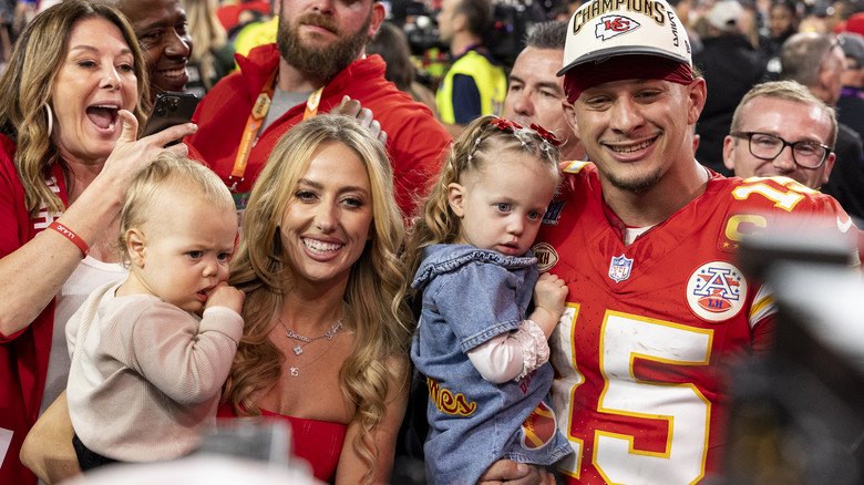 Brittany and Patrick Mahomes with their children 