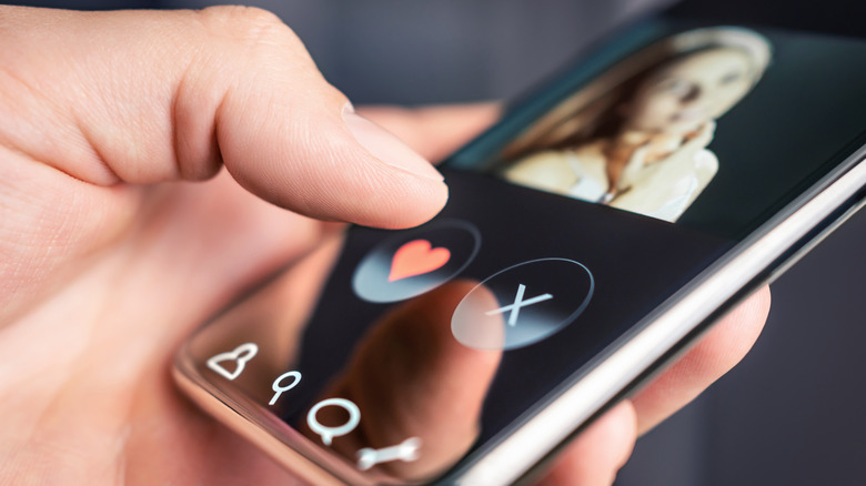 Swiping on a dating app