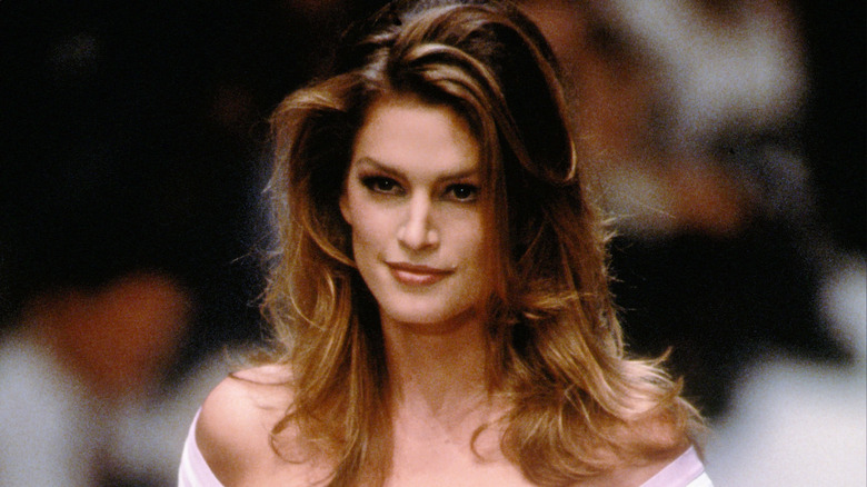 Cindy Crawford looking serious