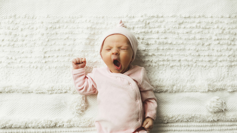 Baby yawning