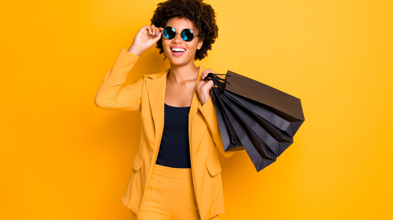 Woman with yellow blazer