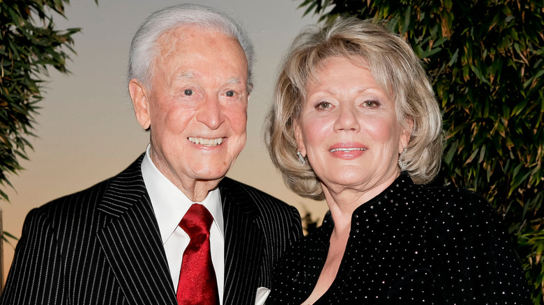 Bob Barker posing with Nancy Burnet