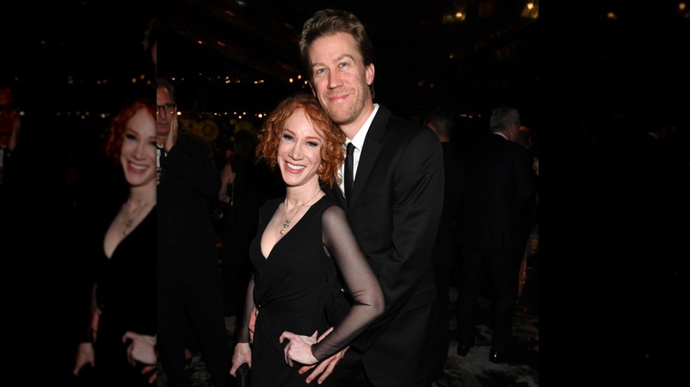 Kathy Griffin & her then-partner Randy Bick smile for a photo