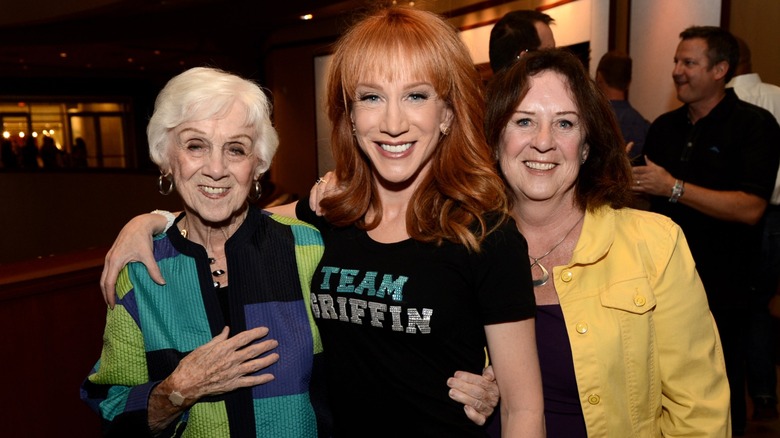 Kathy Griffin poses with her mother Margaret and sister Joyce