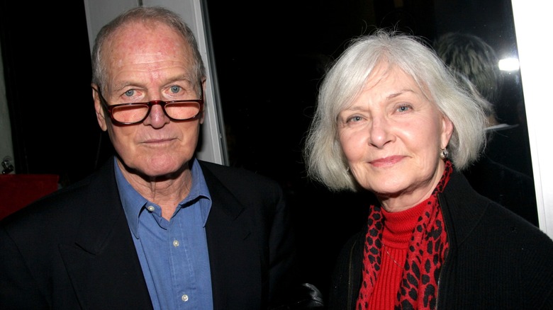 Paul Newman & Joanne Woodward attend a play in New York