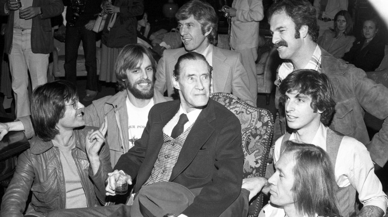 John Carradine poses for a photo with his famous sons in 1979