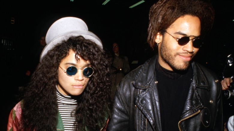 Lisa Bonet and Lenny Kravitz in wearing sunglasses in 1988
