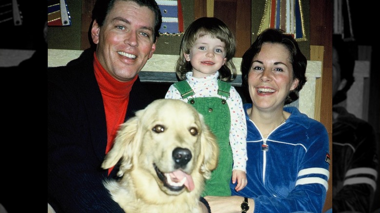 A childhood photo of Lindsey Vonn with her parents, via Instagram