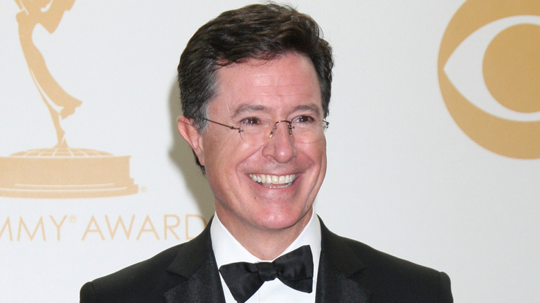 Stephen Colbert smiling at the Primetime Emmy Awards