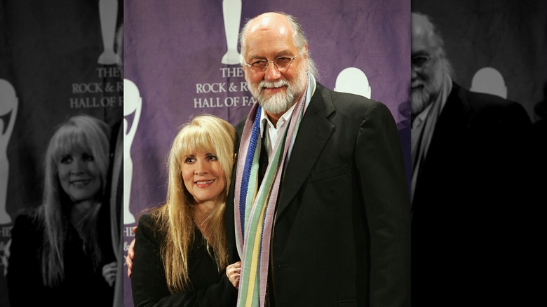 Stevie Nicks and Mick Fleetwood posing