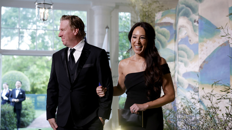 Chip and Joanna Gaines smiling in April 2023