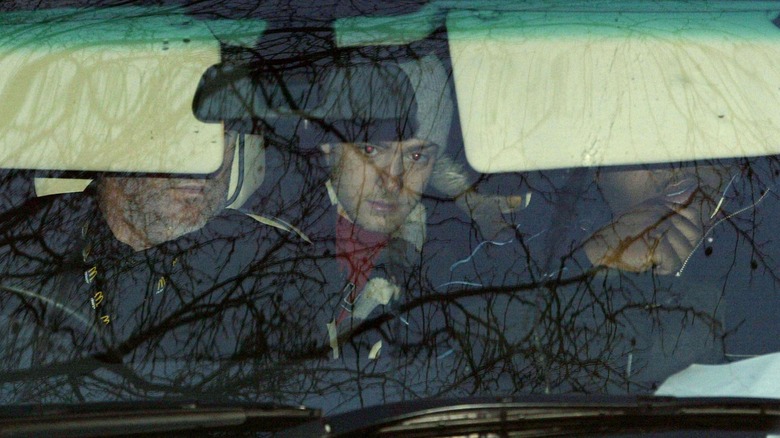 Justin Timberlake through the windshield of a car