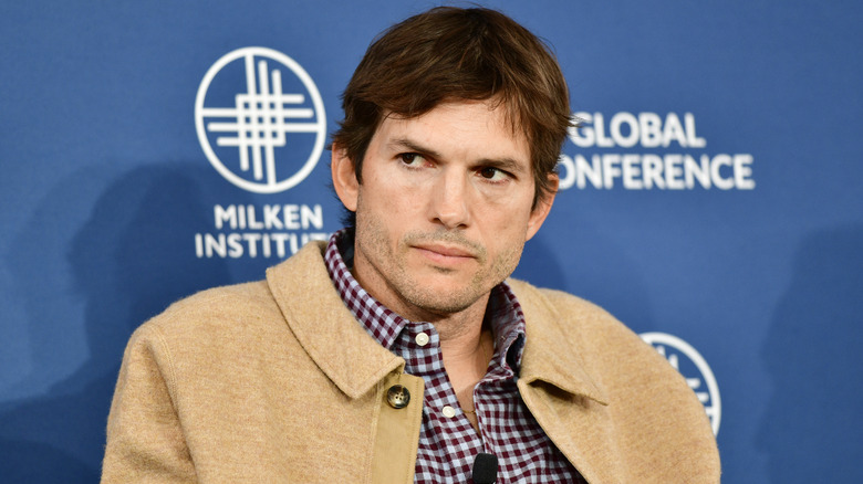 Ashton Kutcher looking pensive