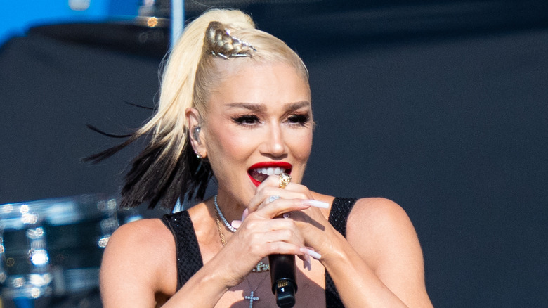 Gwen Stefani performing onstage