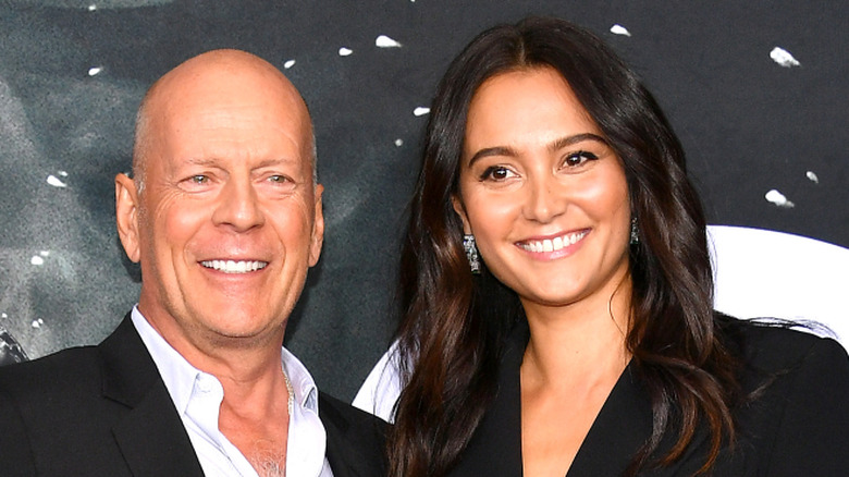 Bruce Willis and Emma Heming at the 2019 premiere of"Glass"