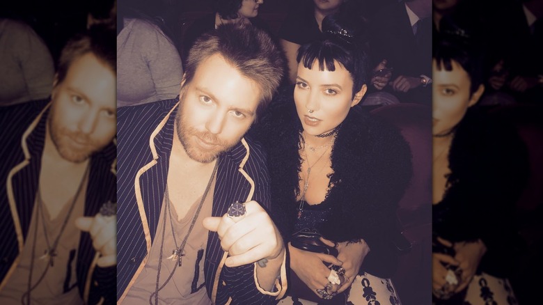 Elijah Blue Allman and Marieangela King attending a Broadway show in 2018