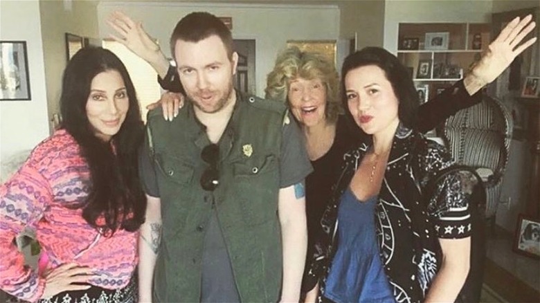 Cher, Elijah Blue Allman, Georgia, and Marieangela "Queeny" King posing for a photo