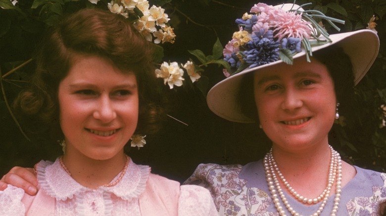 Queen Elizabeth II with the queen mother